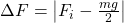 ${\Delta}F=\left|F_{i} - \frac{mg}{2} \right|$