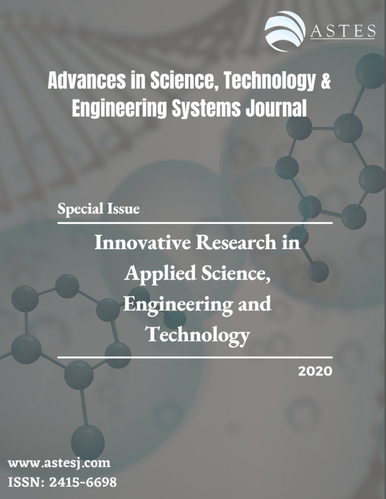 Special Issue on Innovative Research in Applied Science, Engineering and Technology 2020